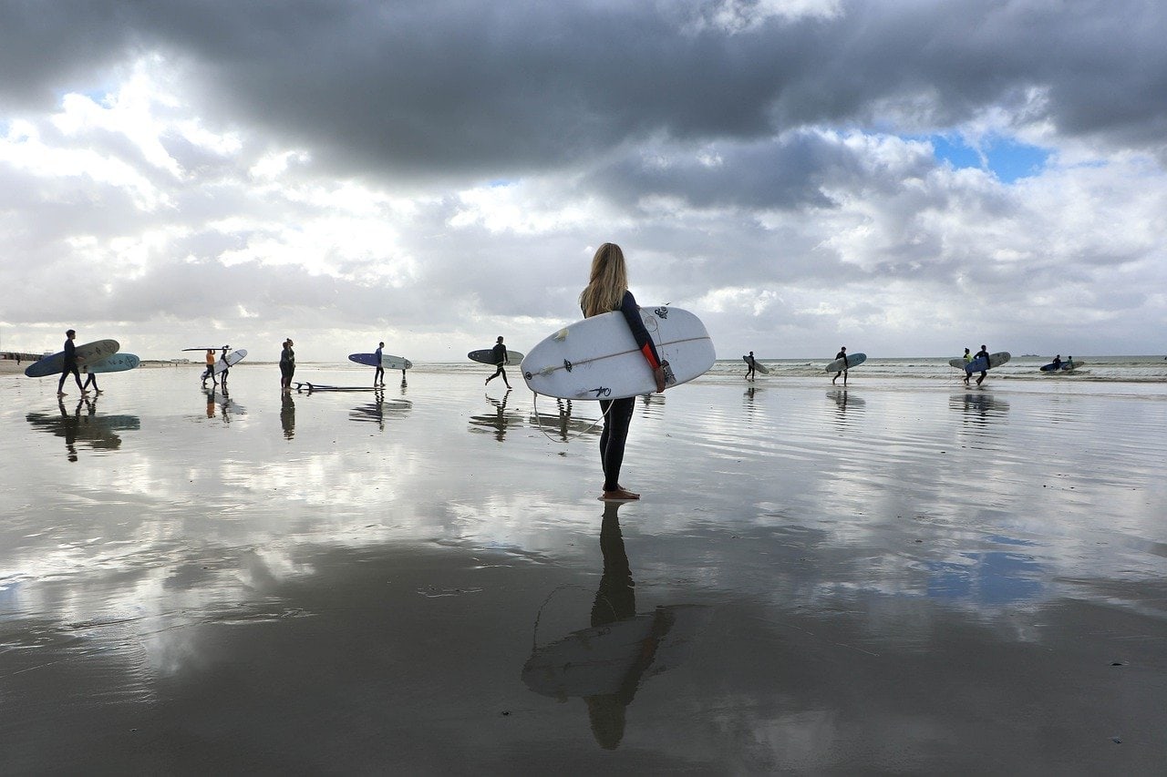 Surfers in Great Britain