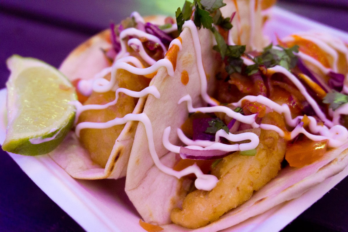 Fish tacos at The Dockyard Social, Glasgow food market