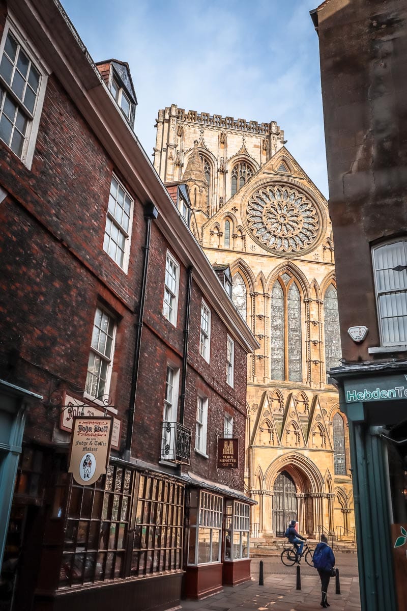 View of York Minster through the streets