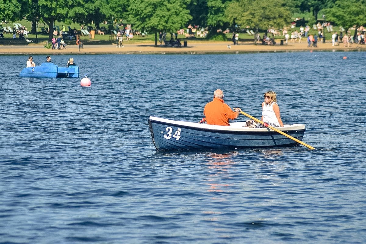 Rowing boat on The Serpentine, Hyde Park