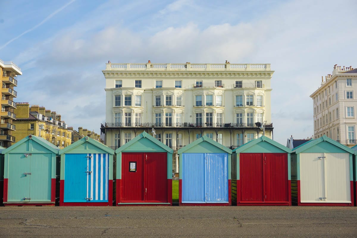 Beach huts between Brighton and Hove