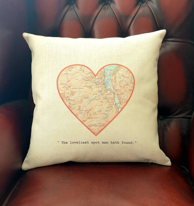 Personalised map cushion