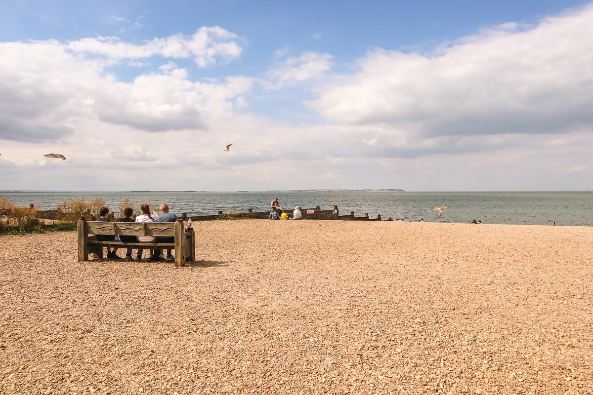 Whitstable beach in the sunshine