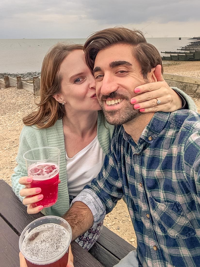 Selfie on the beach in Whitstable 