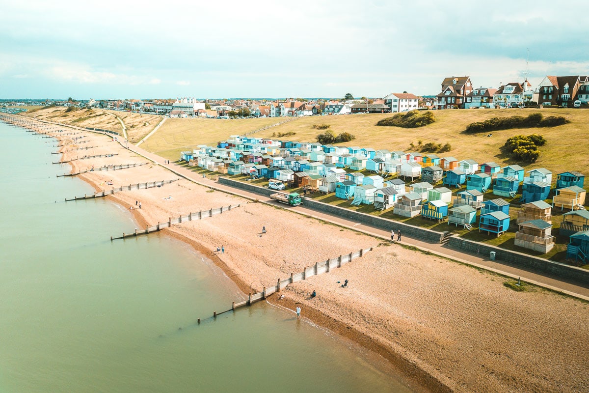 Colourful beach huts on Tankerton Slopes, Whitstable