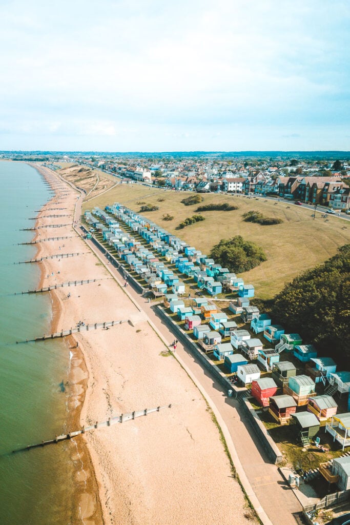 Colourful beach huts on Tankerton Slopes, Whitstable