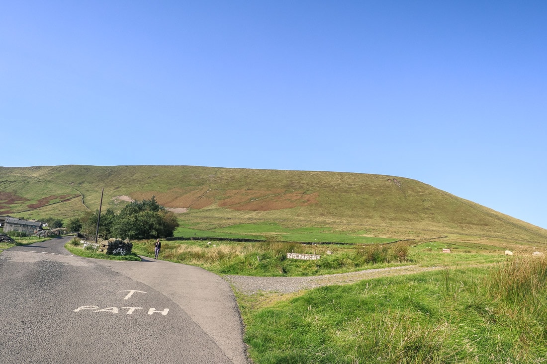 Start of the path for the Pendle Hill walk