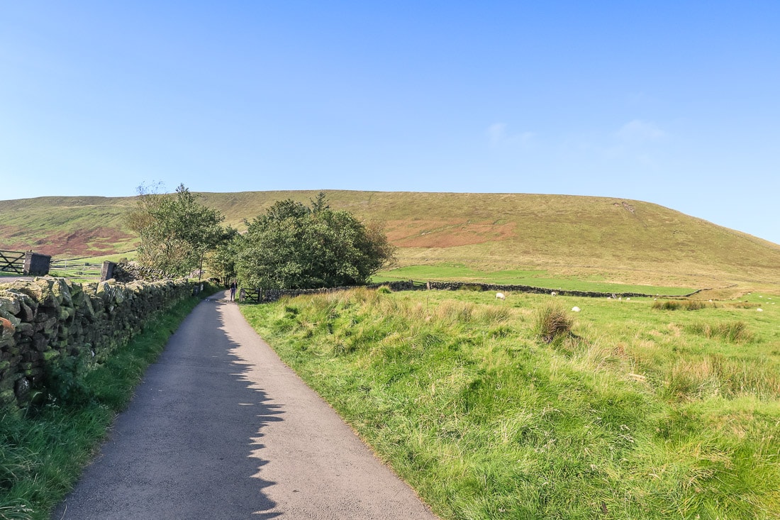 Walking up the path from Barley Lane towards Pendle Hill