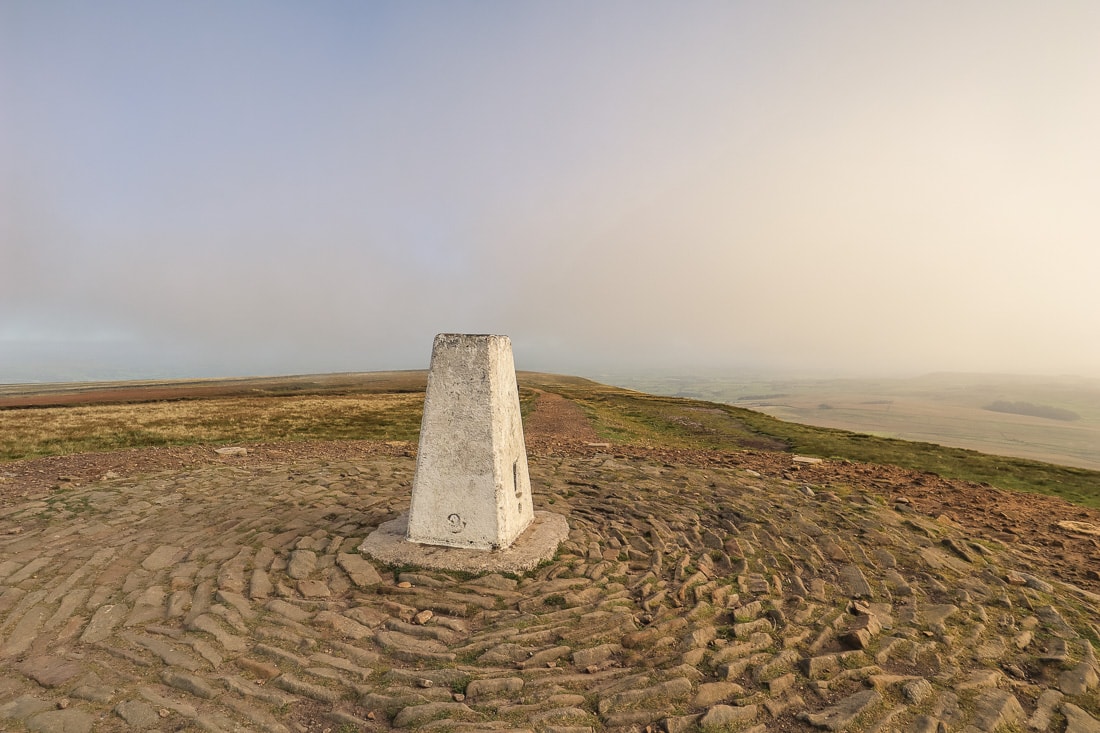 The triangluation point on the top of Pendle Hill