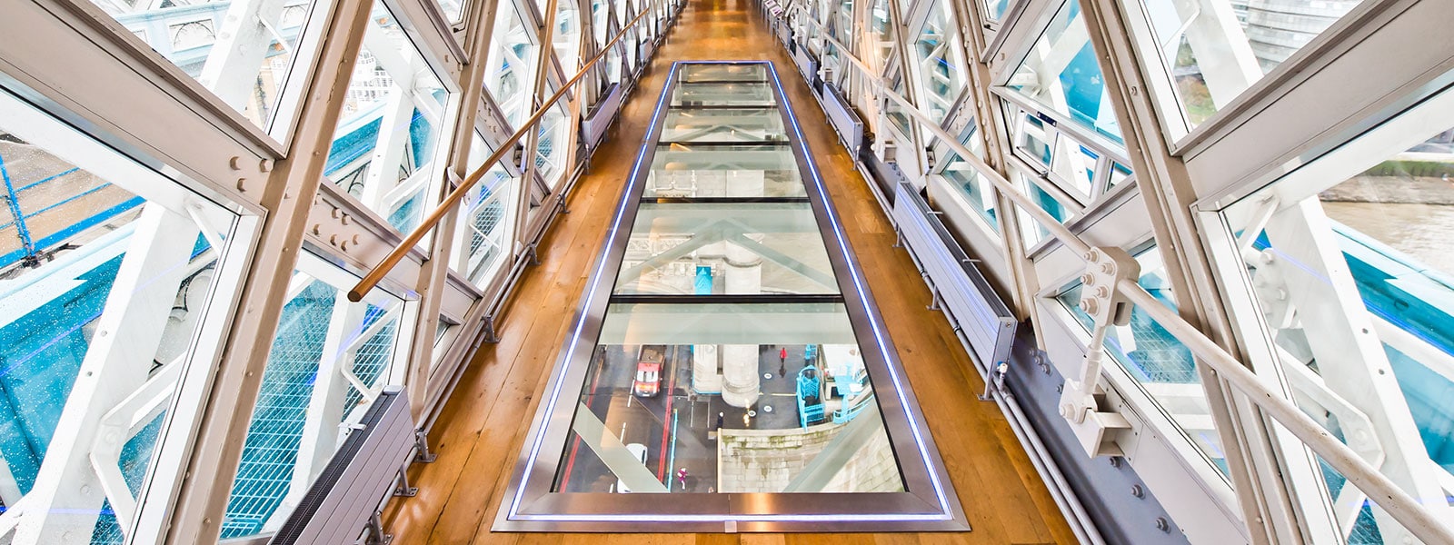 Glass walkway on Tower Bridge