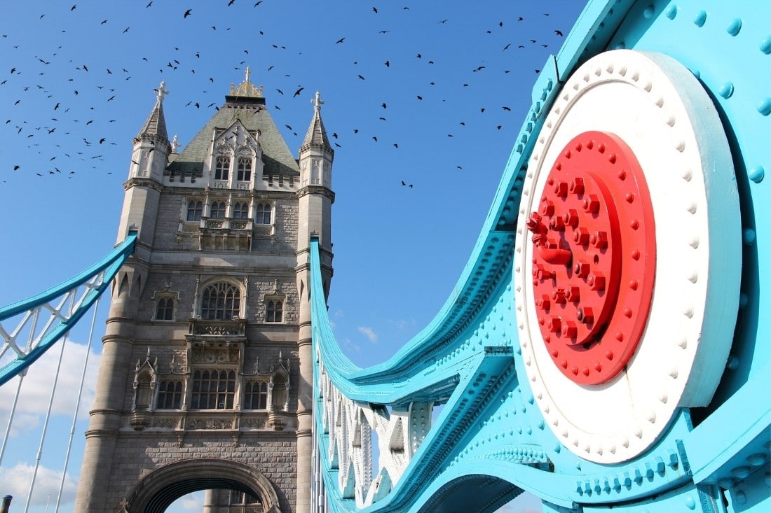 Bright paintwork on Tower Bridge