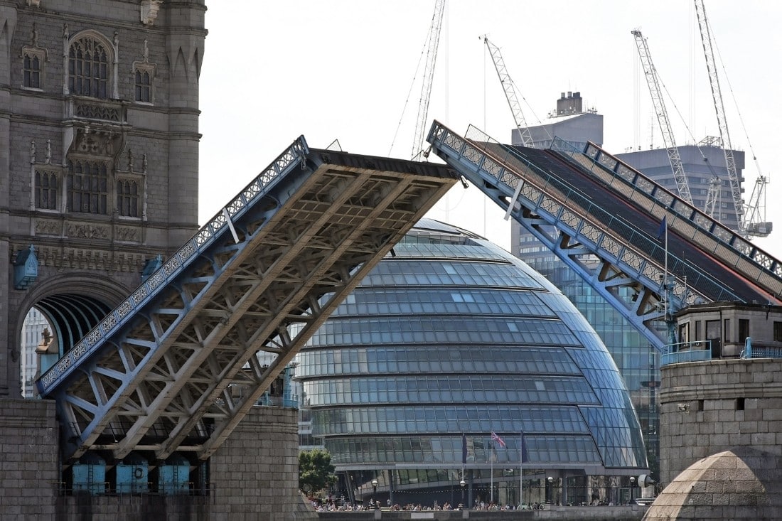 Open bascules of Tower Bridge