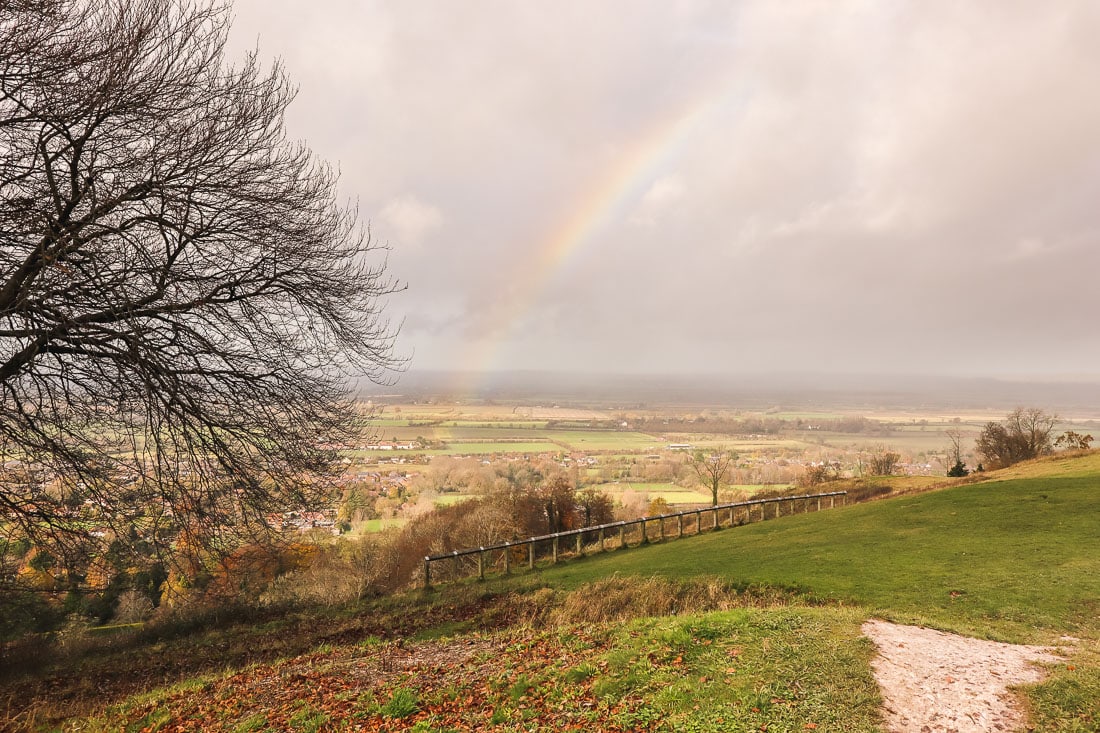 Rainbow over Whiteleaf Hill, Buckinghamshire