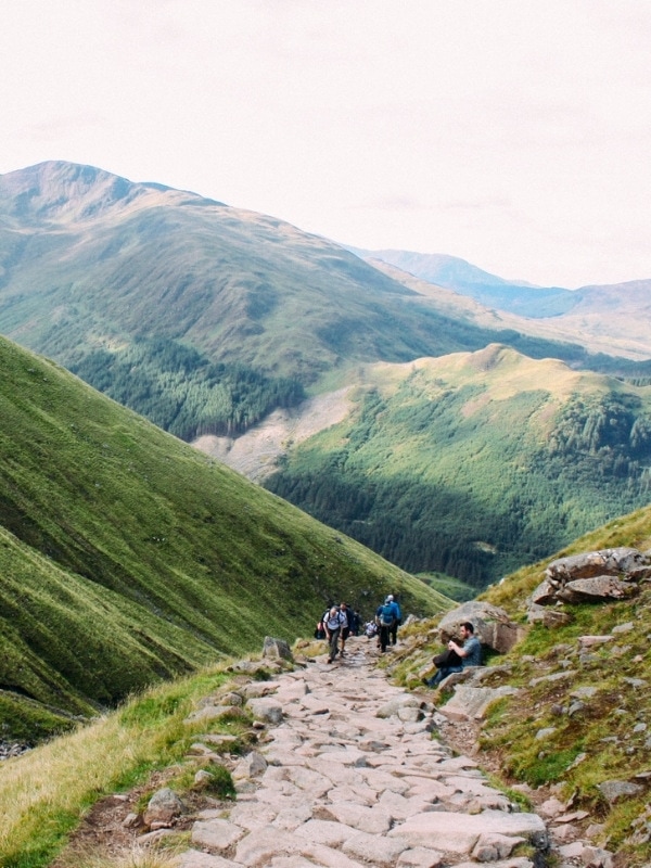 Hikers climbing Ben Nevis