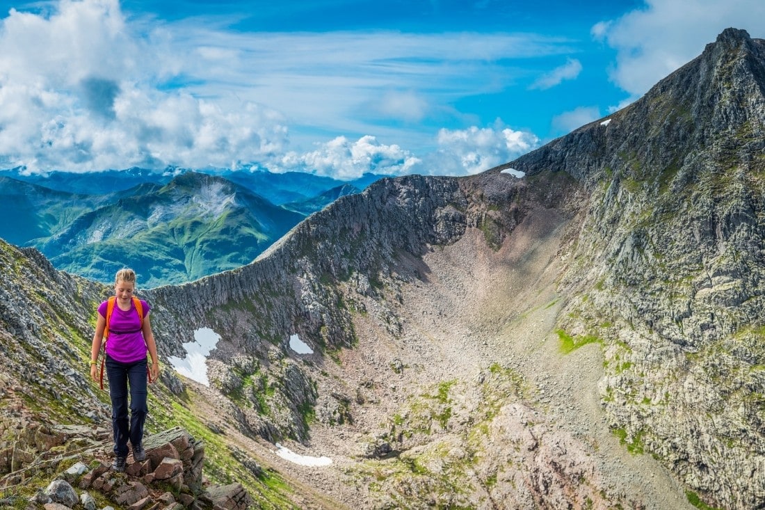 Hiker on the top of Ben Nevis