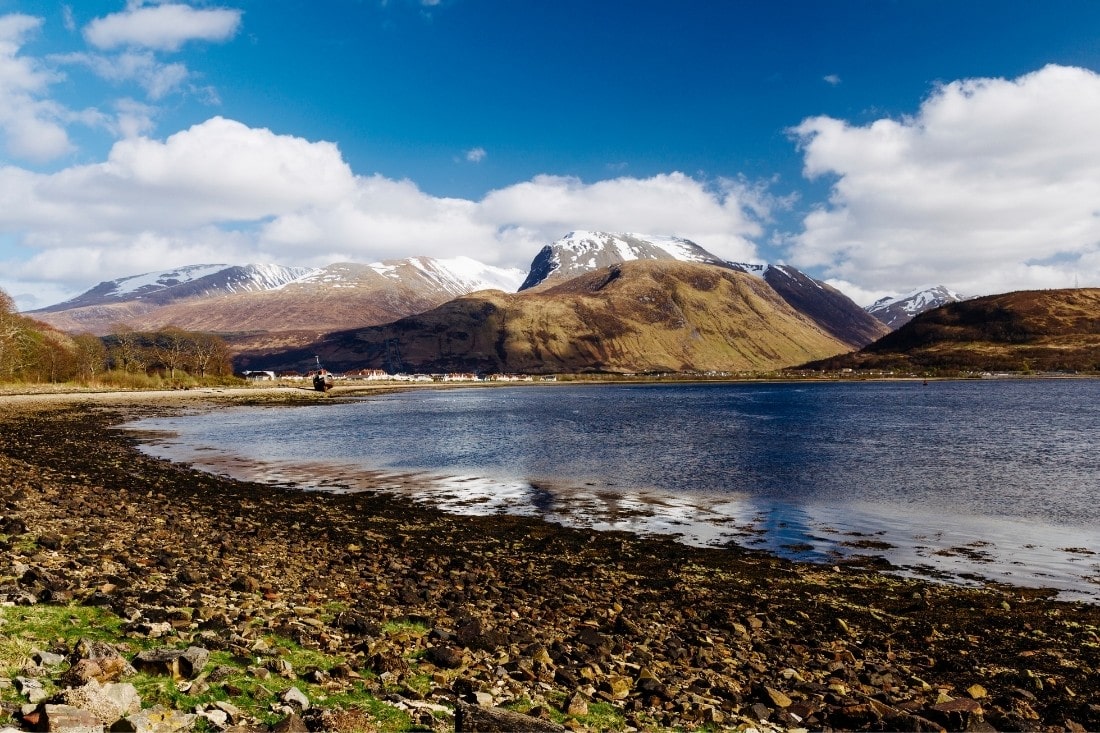 Views over the water to Ben Nevis