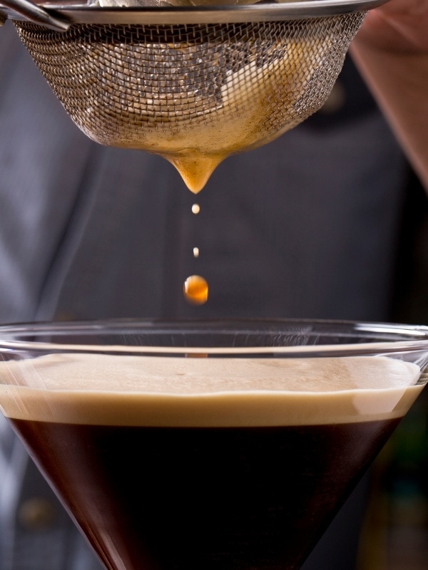 Pouring an Espresso Martini