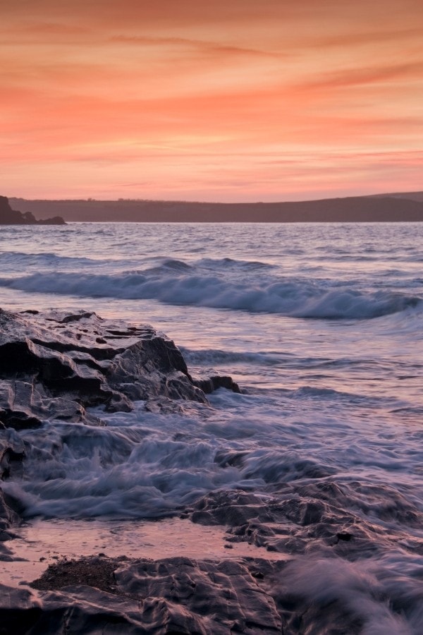 Sunset on the beach in England