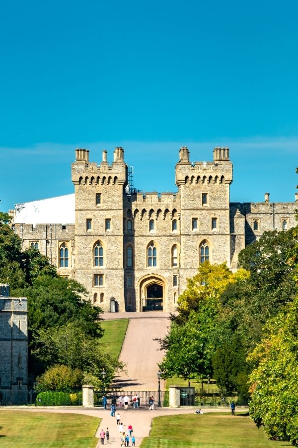 views along the long walk at windsor castle