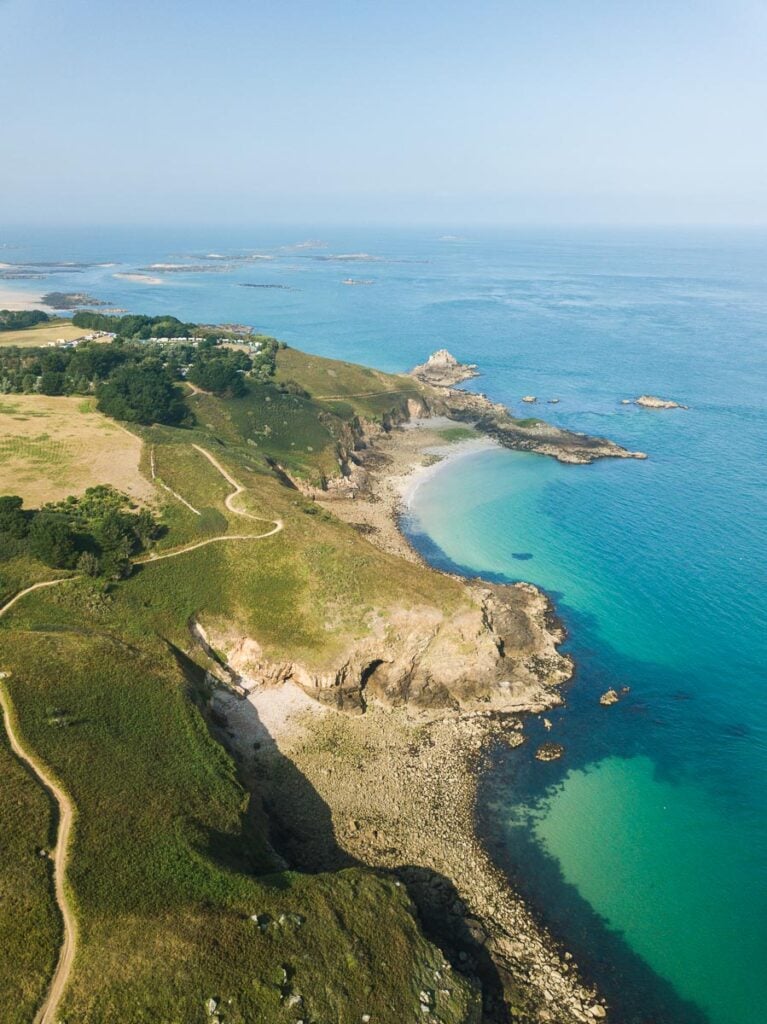 Aerial views of Herm's east coast