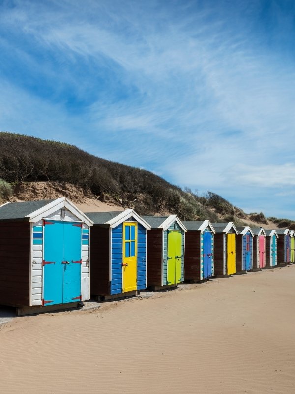 Beach huts on Saunton Sands Beach