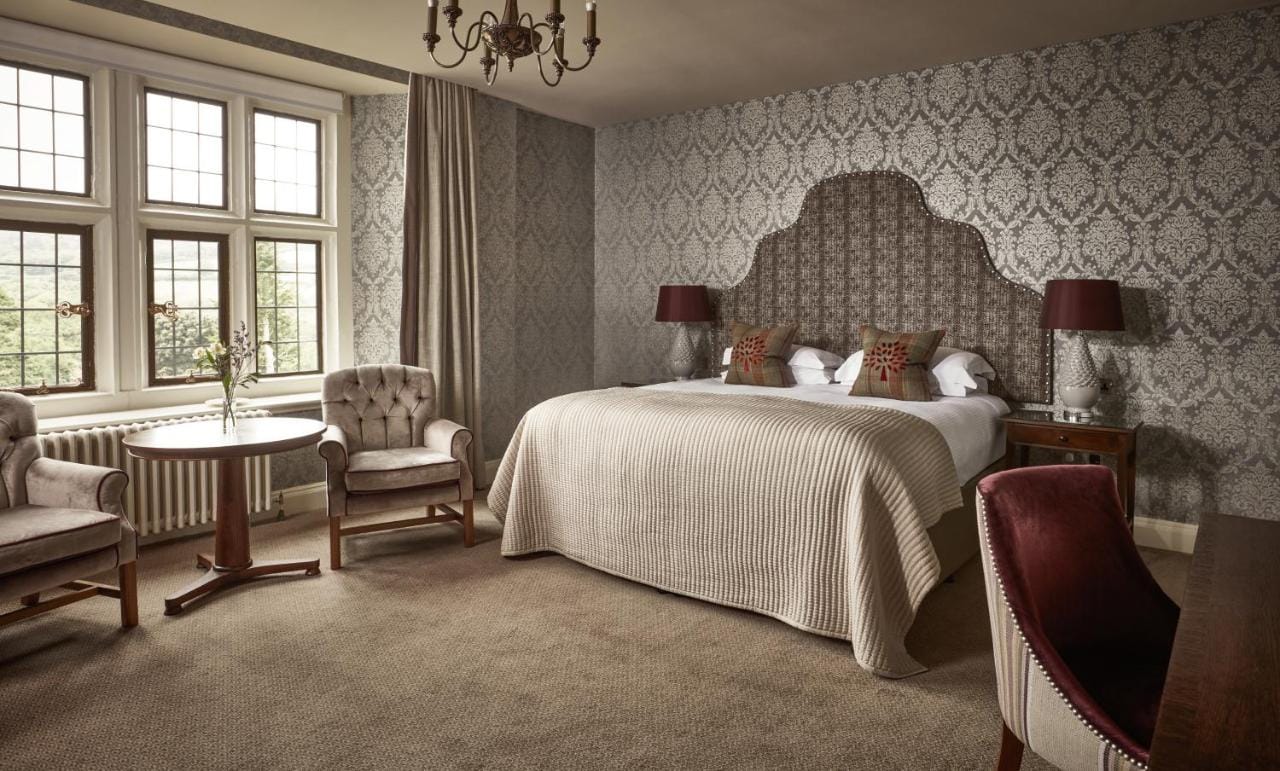 Bedroom inside Bovey Castle, Devon