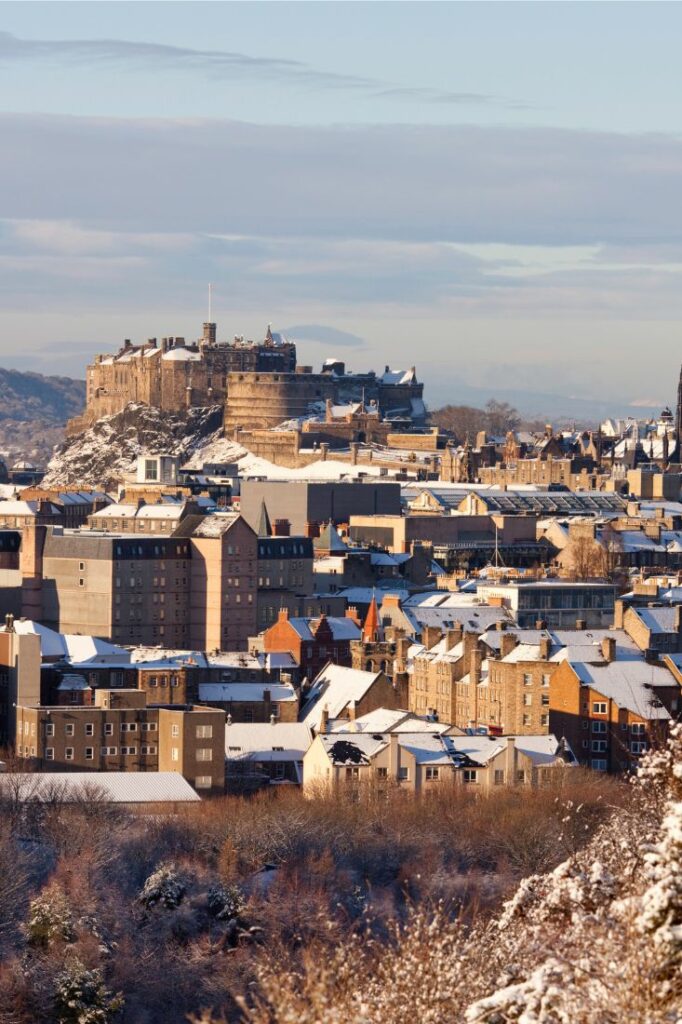 edinburgh castle in winter