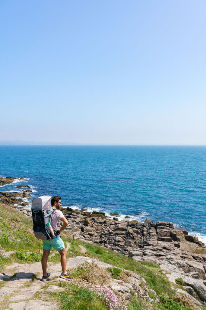 overlooking the rocks in cornwall