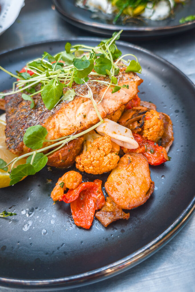 stonebass fish at hive beach cafe