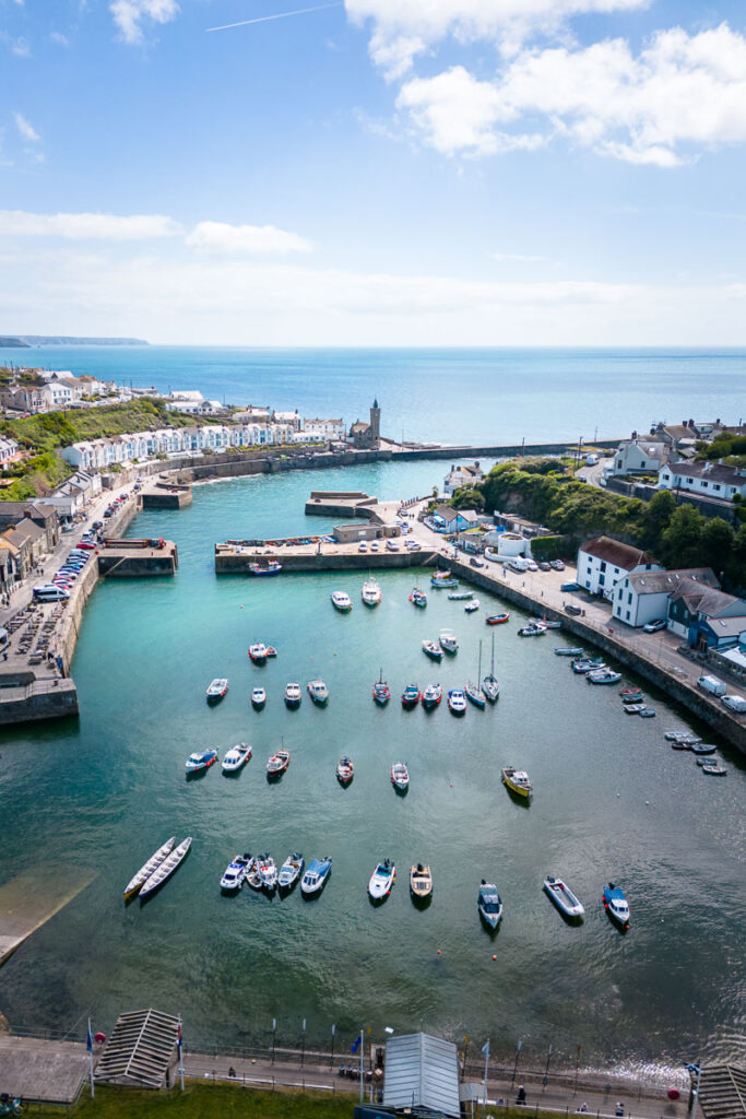 aerial view of porthleven cornwall