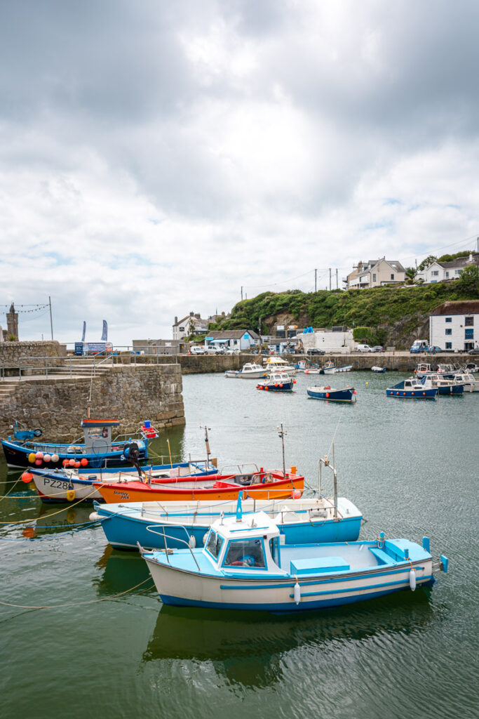 boats in porthleven harbour