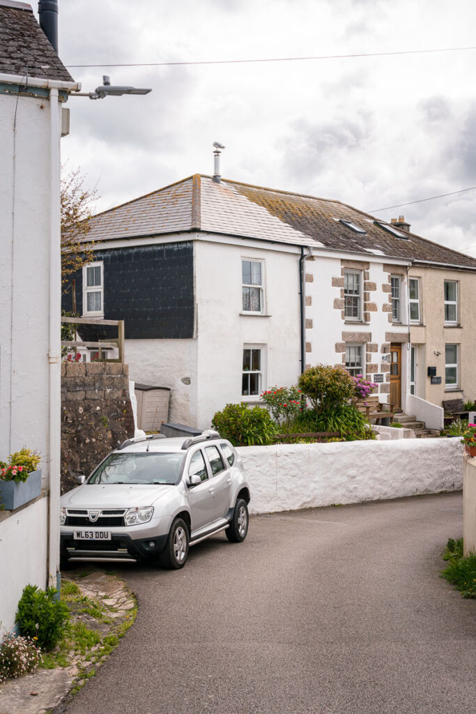 residential street in porthleven