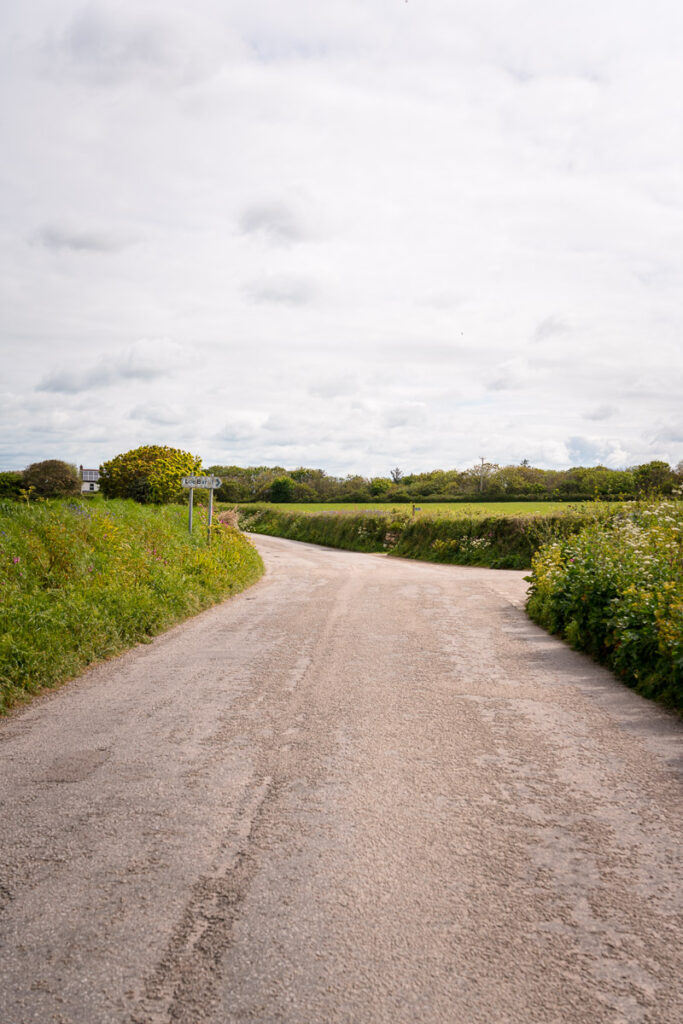 walking along the road out of porthleven